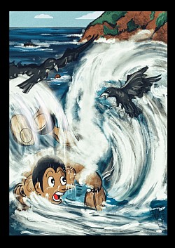 Cap.VI Pinocchio lotta tra le onde del mare